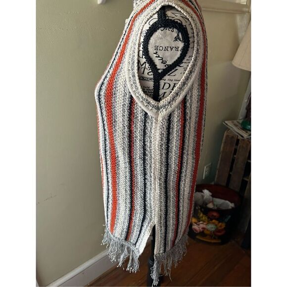 Massimo Dutti Fashion Boho Fringed Striped Yarn Shirt Women S NWT - Picture 6 of 11